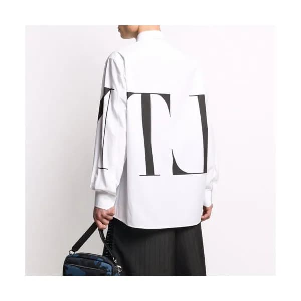 Valentino 2021 Mens Logo Casual Cotton Shirts - 발렌… - 1