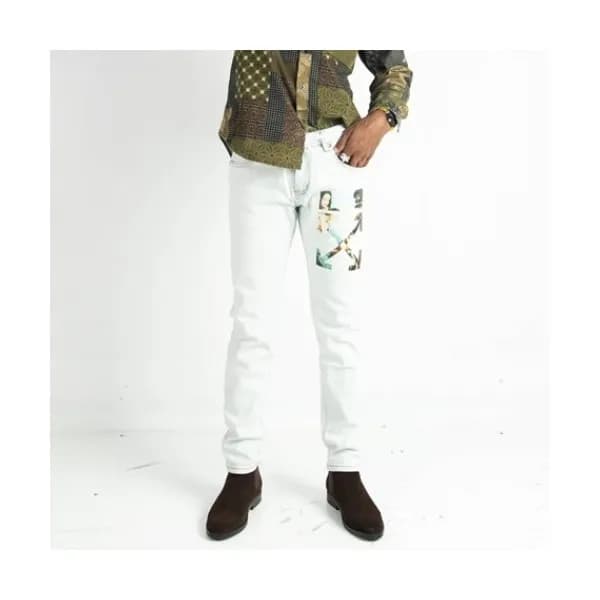 [오프화이트]Off-white 2021 Mens Logo Denim Jeans - 오프화이… - 1
