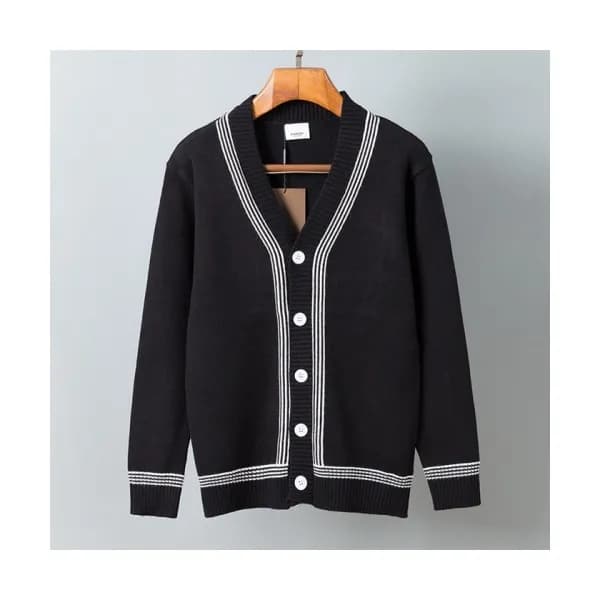 Burberry Mens Vintage V-neck Cardigan Black - 버버리… - 1
