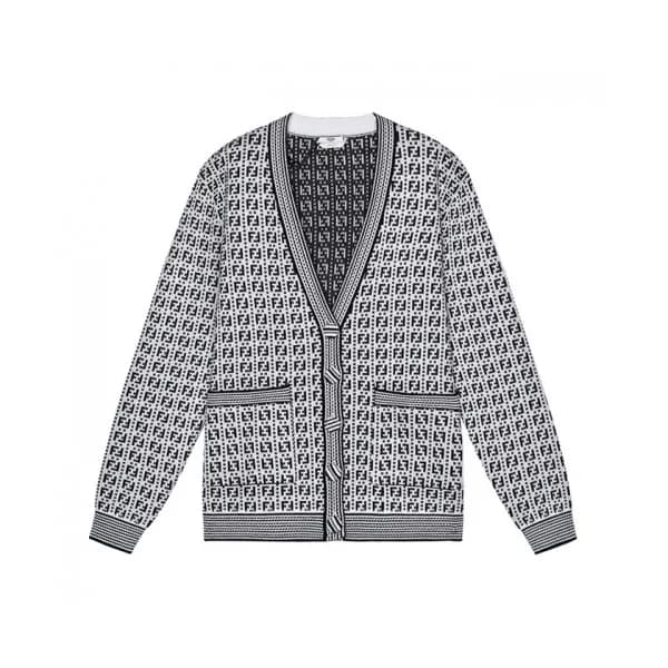 Fendi Mens Trendy V-neck Cardigan Black - 펜디 2021… - 1