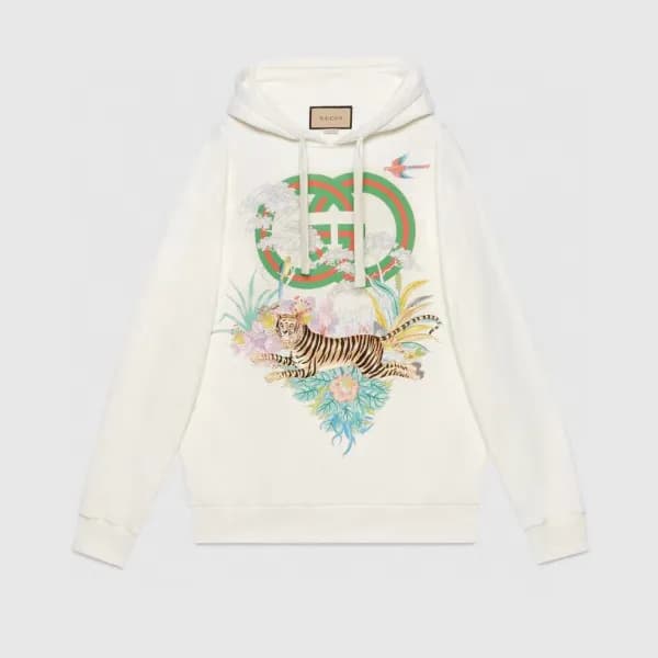 Gucci Unisex Logo Casual Hoodie Ivory - 구찌 2022 남… - 1