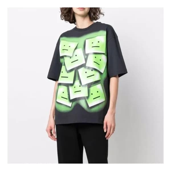 아크네 남/녀 그레이 크루넥 반팔티 - Unisex Gray Tshirts - ane014… - 1