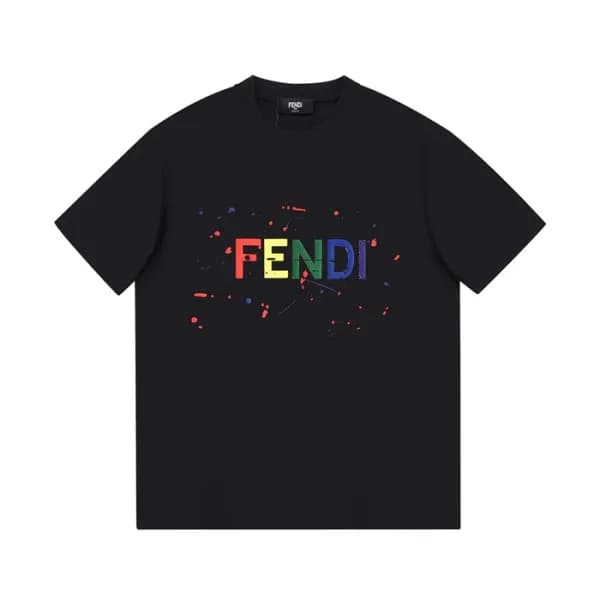 펜디 남성 크루넥 블랙 반팔티 - Mens Black Tshirts - fen01169x - 1