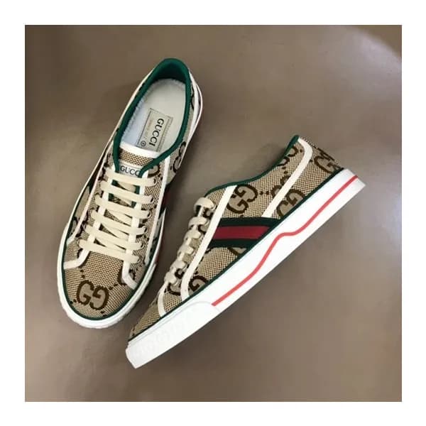 구찌 남/녀 테니스 브라운 스니커즈- Unisex Brown Sneakers - guc04… - 1