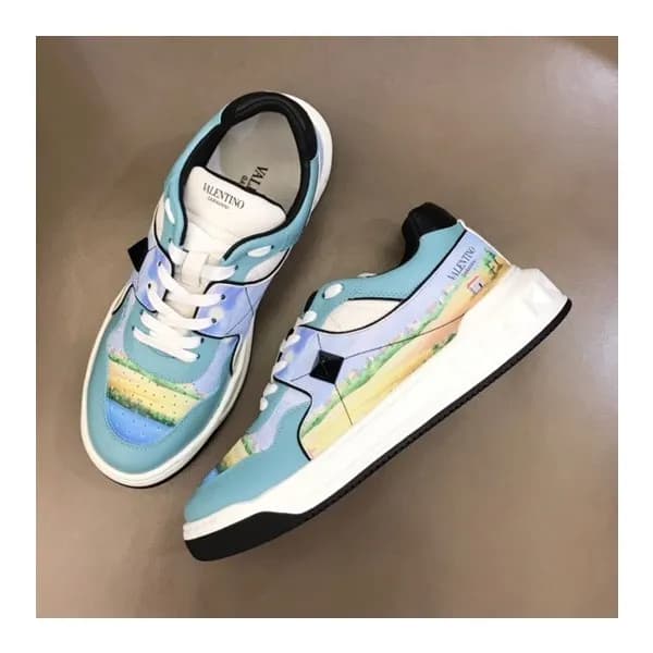 발렌티노 남/녀 스터드 블루 스니커즈 - Unisex Blue Sneakers - val0… - 1