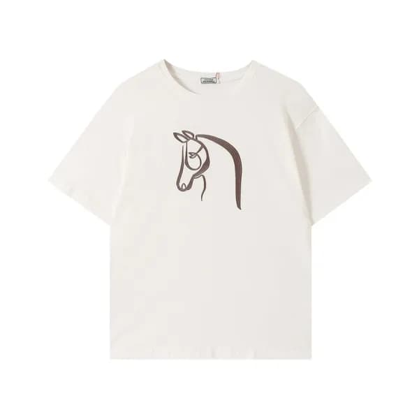 에르메스 남자 화이트 크루넥 반팔티 - Mens White Tshirts - her0777… - 1