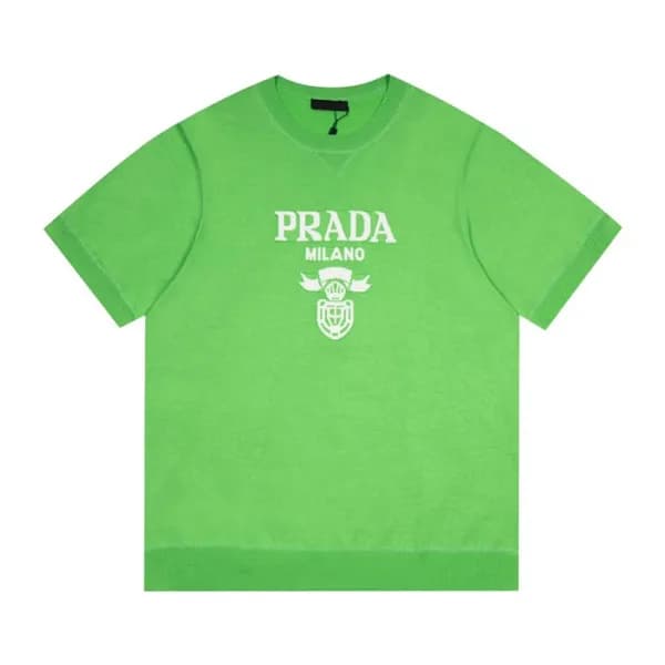 프라다 남성 크루넥 그린 반팔티 - Mens Green Tshirts - Pra02700x - 1