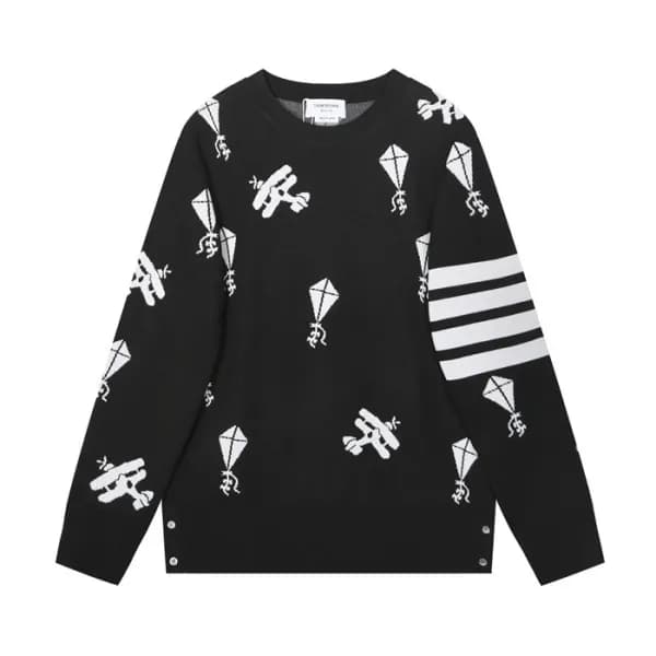 톰브라운 남성 캐쥬얼 블랙 니트 - Mens Black Knit - thom0595x - 1