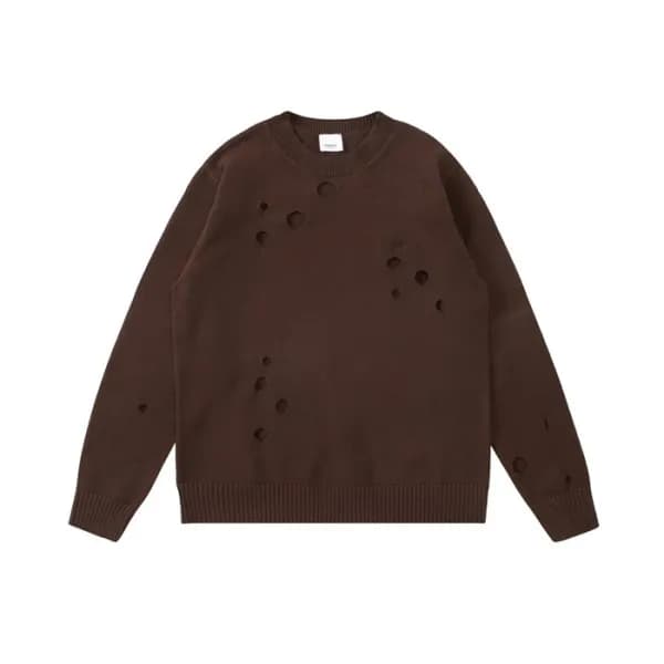 버버리 남성 크루넥 브라운 니트 - Burberry Mens Brown Knits - bu… - 1