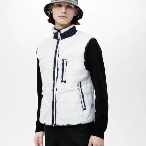 루이비통 남성 화이트 밍크 베스트 - Louis vuitton Mens White Mink… - 1