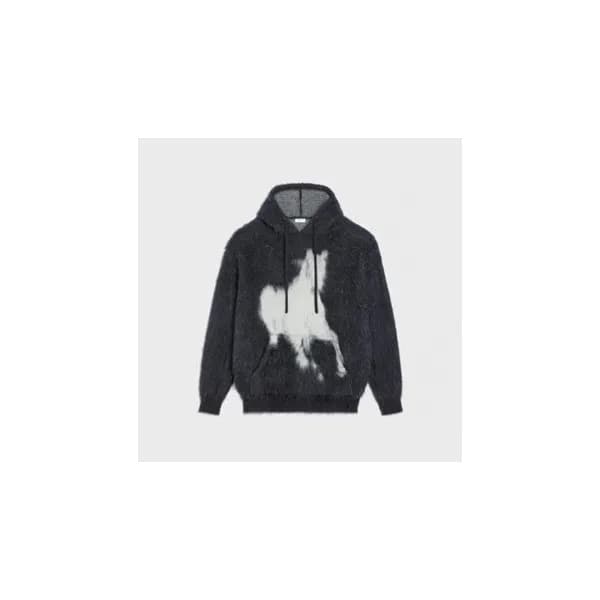 셀린느 남성 캐쥬얼 블랙 후드티 - Celine Mens Black Hoodie - ce3… - 1