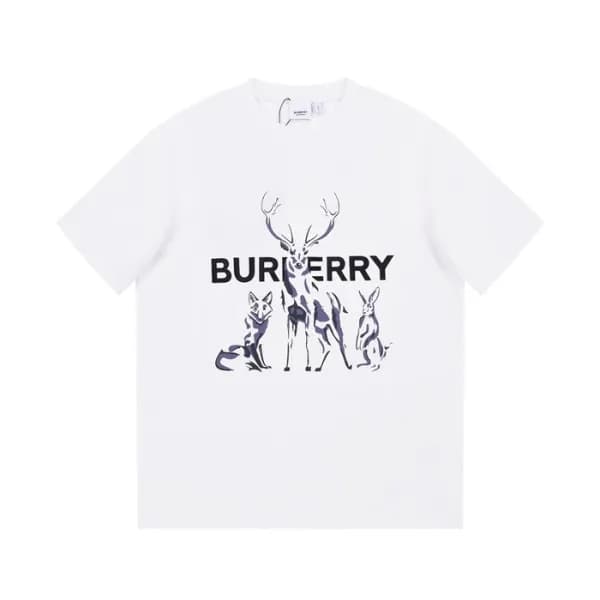 버버리 남성 화이트 크루넥 반팔티 - Burberry Mens White Tshirts -… - 1