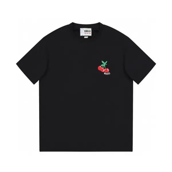 구찌 남/녀 블랙 크루넥 반팔티 - Gucci Unisex Black Short sleev… - 1