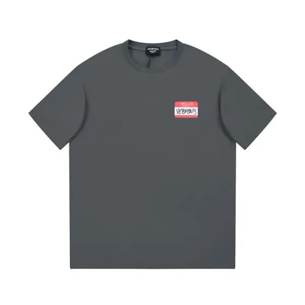 베트멍 남/녀 트렌디 그레이 반팔티 - Vetements Unisex Gray Tshirt… - 1