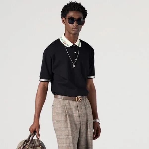 구찌 남성 블랙 폴로 반팔티 - Gucci Mens Polo Short sleeved Ts… - 1