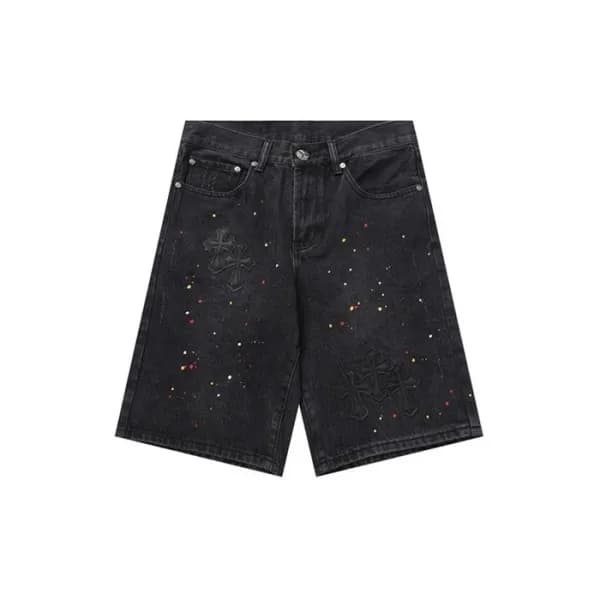 크롬하츠 남성 블랙 반바지 - Chrom Hearts Black Half-pants - c… - 1