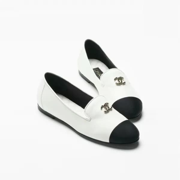 샤넬 여성 화이트 에스파듀 - Chanel Womens White Slip-ons - ch… - 1