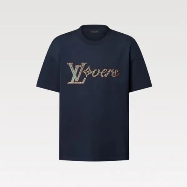 루이비통 남성 엠브로이더드 반팔 티셔츠 - Louis vuitton Mens Tshirt … - 1