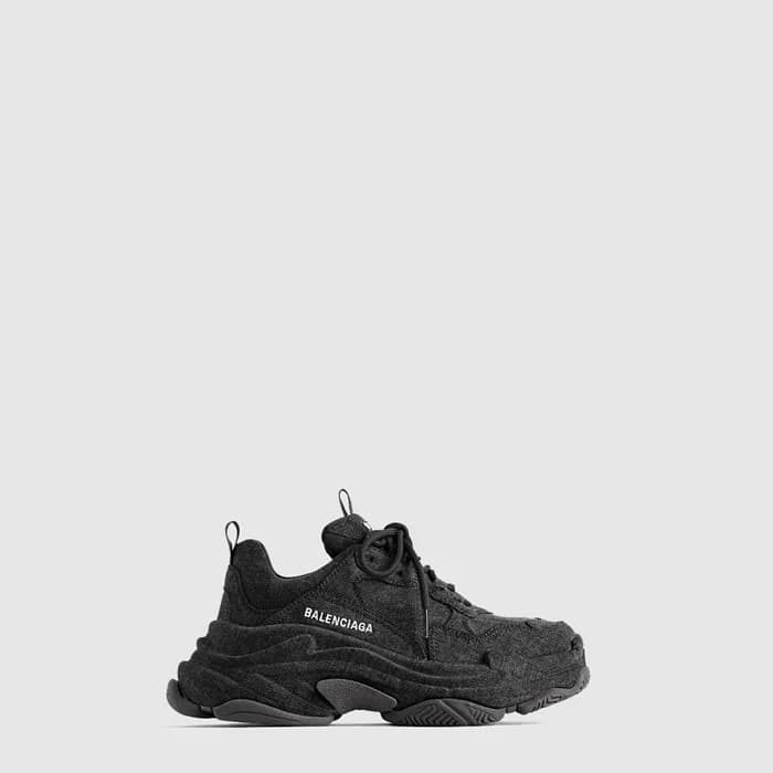 발렌시아가 남성 트리플 S 데님 스니커즈 - Balenciaga Mens Triple S … - 1