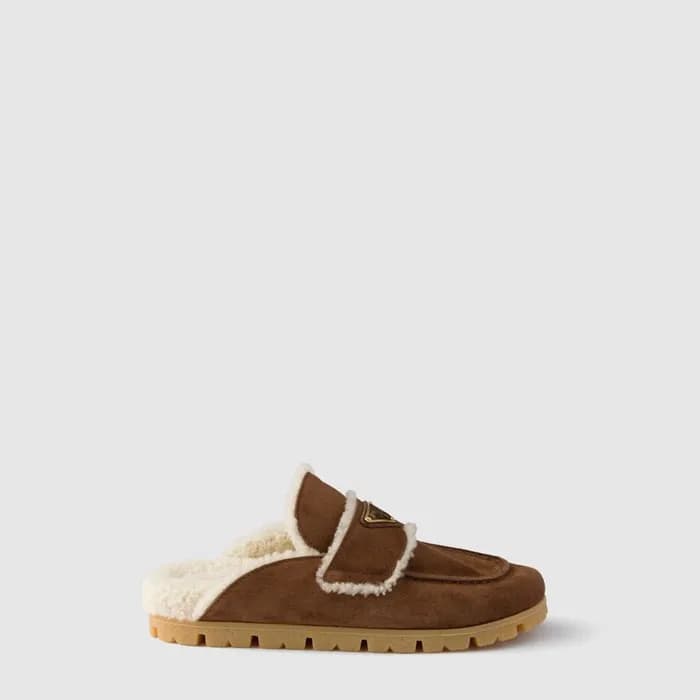 프라다 여성 시어링 뮬 - Prada Womens Shearling Mule - prs87… - 1