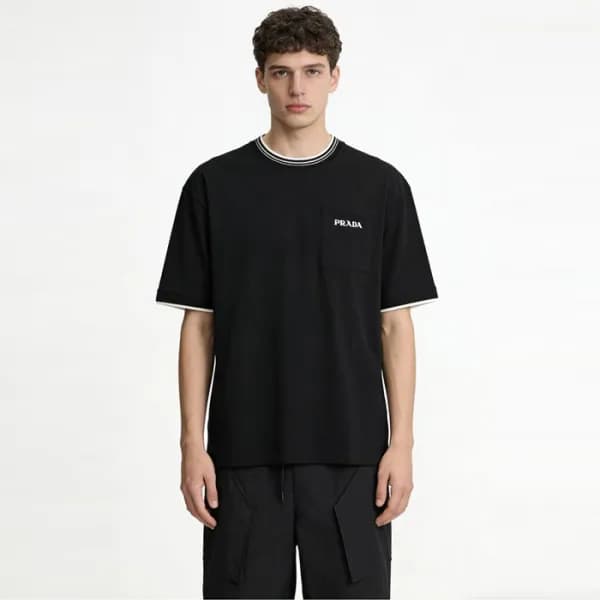 프라다 남성 라운드 반팔티 - Prada Mens Round Tshirt - prc1344… - 1