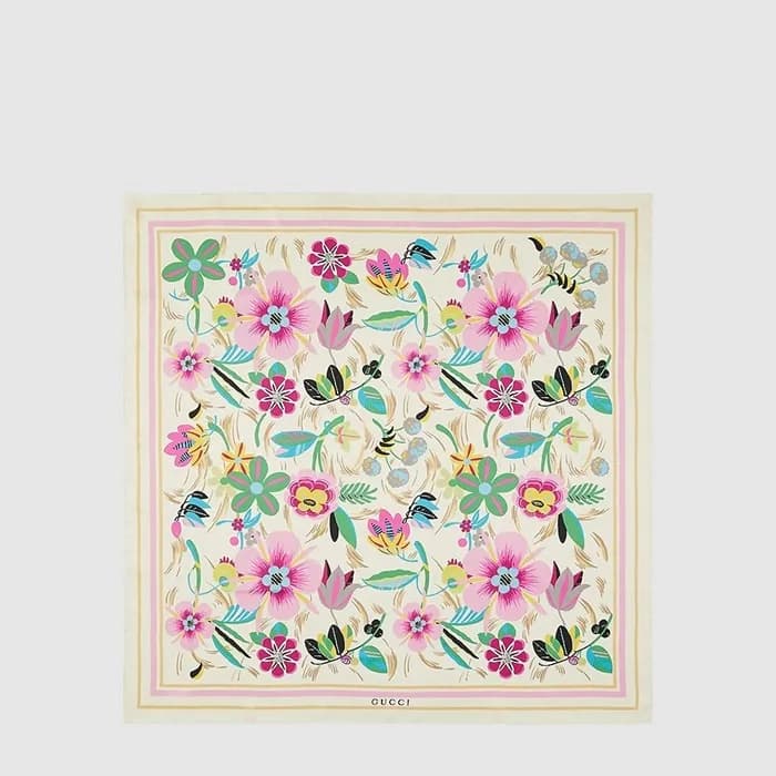 구찌 여성 플로럴 프린트 스카프 - Gucci Womens Floral Print Scarf - acc8988x - 1