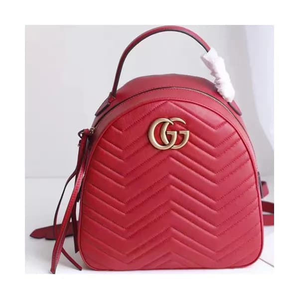 Gucci Marmont Matlase Women Leather Back Pack,22.5… - 1