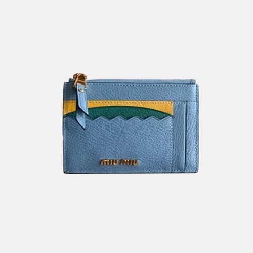 MiuMiu 2018 Ladies Madras Leather Card Wallet 5MC4… - 1