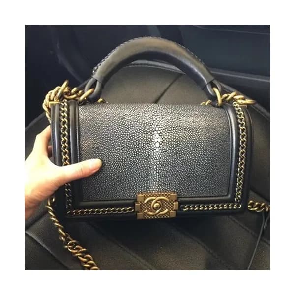 Chanel Leboy Leather Chain Tote Shoulder Bag ,25CM… - 1