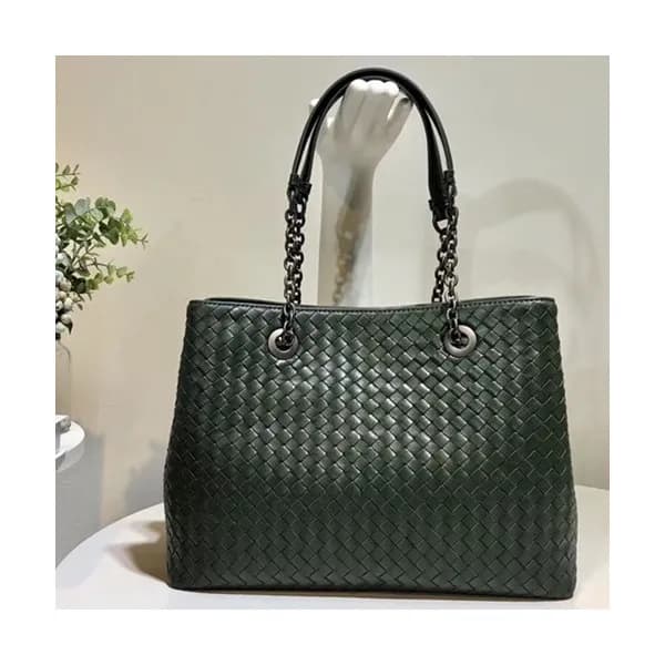 Bottega Veneta Leather Green Women Tote Shoulder B… - 1