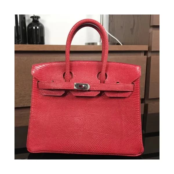 Hermes Birkin Lizard Leather Tote Shoulder Bag ,25… - 1