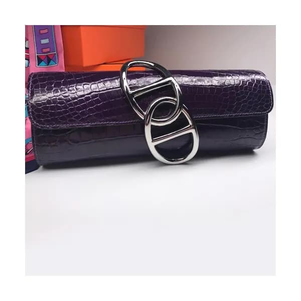 Hermes Egee Crocodile Leather Clutch Bag - 에르메스 에… - 1