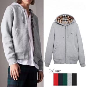 Burberry 2019 Mens Zip-up Cotton Hood Tee - 버버리 집업… - 1
