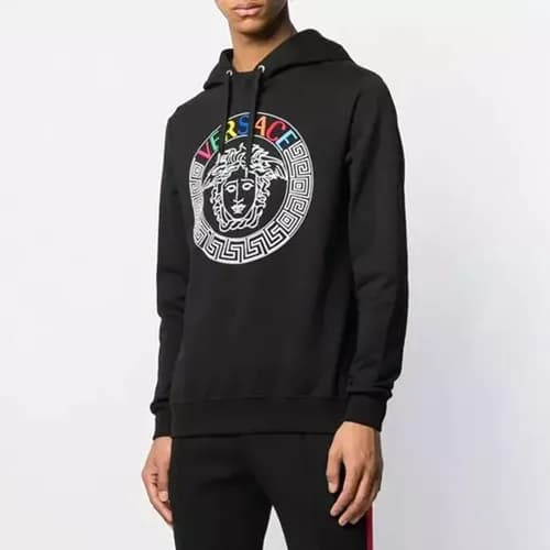 Versace 2019 Mm/Wm Logo Wolf Cotton Hood Tee -베르사체… - 1