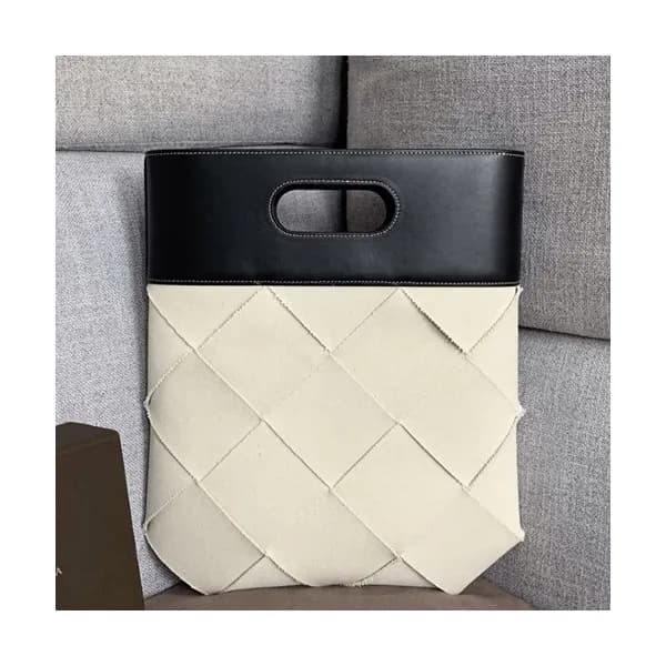 Bottega Veneta 2019 Leather & Canvas Intreccio Sli… - 1