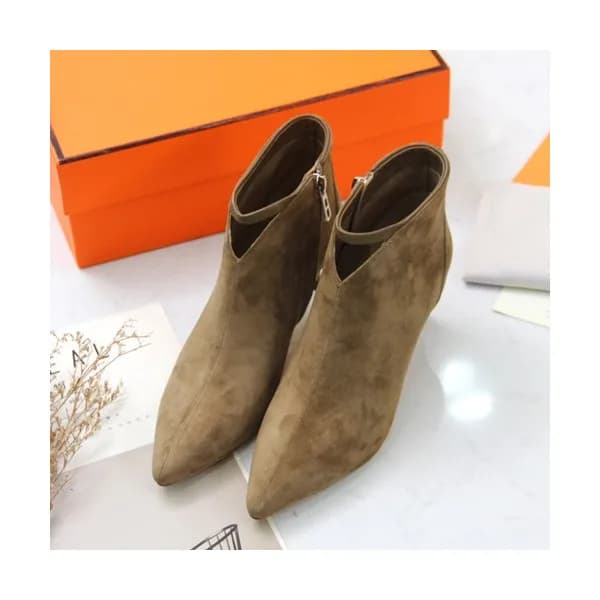 Hermes 2019 Ladies Suede Middle Heel Boots - 에르메… - 1