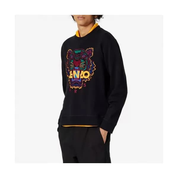 Kenzo Mens Black Sweatshirts - 겐조 남성 타이거 맨투맨 Ken76… - 1