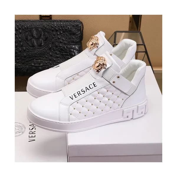 Versace 2020 Mens Leather Sneakers - 베르사체 2020 남성용… - 1