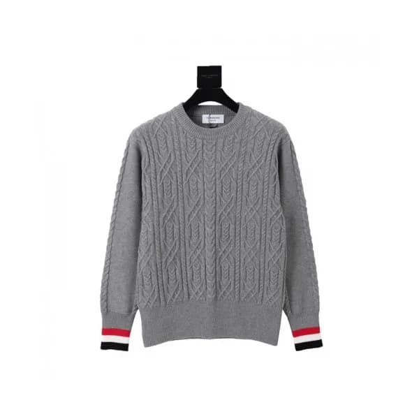Thom Browne Mm/Wm Strap Crew-neck Wool Sweaters G… - 1