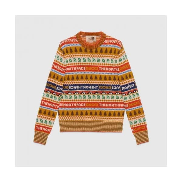 Gucci Unisex Logo Crew-neck Sweaters Orange - 구찌 … - 1