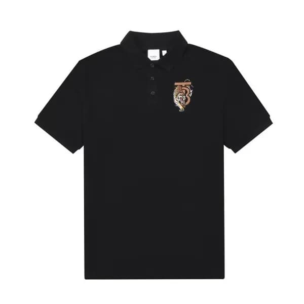 버버리 남자 폴로 블랙 반팔티 - Unisex Black Tshirts - bur04296… - 1