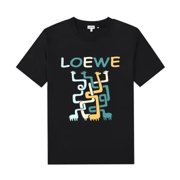 로에베 남성 이니셜 블랙 반팔티 - Mens Black Tshirts - loe0563x - 1