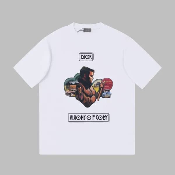 디올 남성 화이트 크루넥 반팔티 - Mens White Tshirts - dio01875x - 1