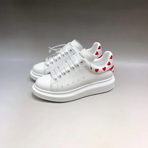 알렉산더맥퀸 남/녀 하트탭 스니커즈 - Unisex White Sneakers - alx… - 1