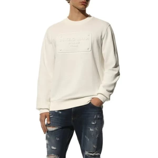 돌체앤가바나 남성 베이직 화이트 맨투맨 - Mens White Tshirts - dol03… - 1