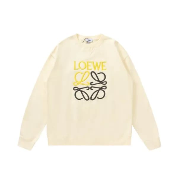 로에베 남성 클래식 아이보리 맨투맨 - Loewe Mens Ivory White Tshir… - 1