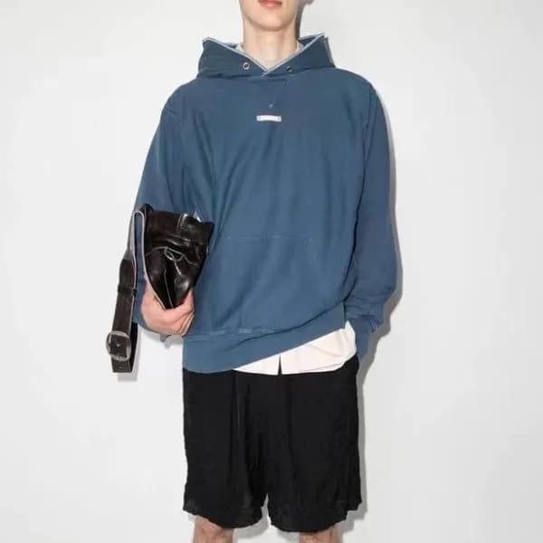 메종마르지엘라 남성 블루 후드티 - Maison margiela Mens Blue Hood… - 1