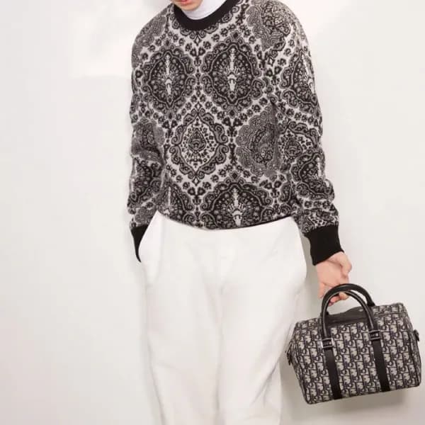 디올 남성 블랙 오블리크 토트백 - Dior Men Black Oblique Tote Ba… - 1
