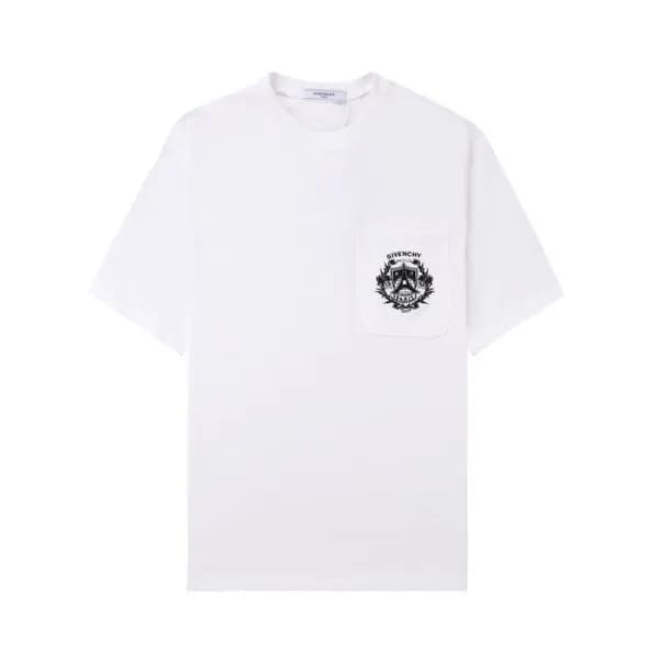 지방시 남성 크루넥 화이트 반팔티 - Givenchy Mens White Short Sle… - 1