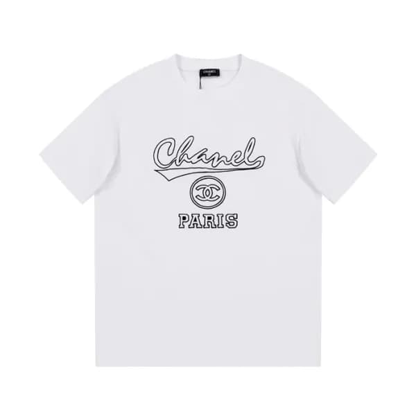 샤넬 남성 크루넥 화이트 반팔티 - Chanel Mens White Tshirts - ch… - 1
